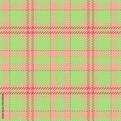 Dining tartan texture seamless, new year pattern plaid vector. Picnic fabric textile background check in green and orange colors.