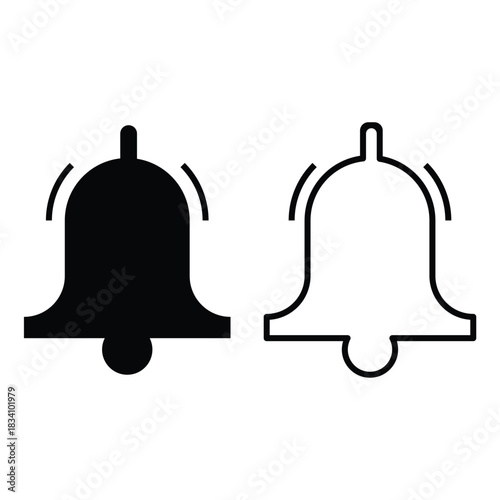 Set of Notification bell icon collection. Alarm symbol. Ringing bells symbol.