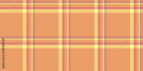 Contour vector background plaid, pop tartan check texture. Mature pattern textile seamless fabric in orange and yellow colors.