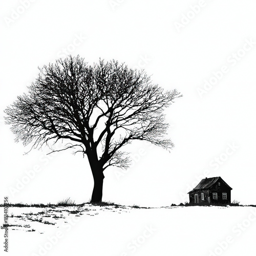 Beautiful Barn silhouette s...