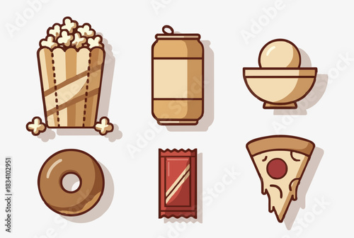 Delicious snacks and treats assortment for movie night fun