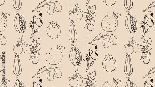 Seamless pattern design with fruits