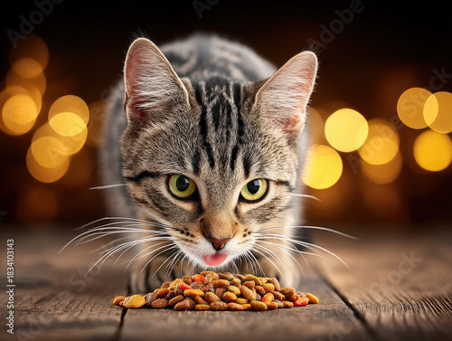 Cat eating food