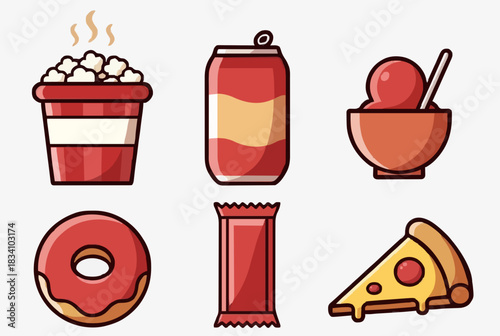 Fast Food and Snack Icons Collection