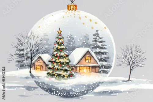 Christmas watercolor illust...
