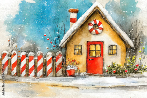 Christmas watercolor illust...