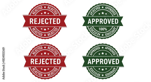Clear approval and rejection stamps for decision making and validation