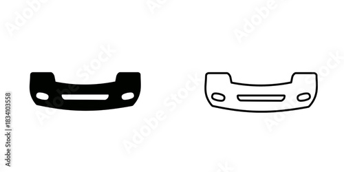 Car bumper set icon isolated on white background.