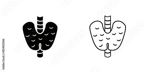 Thyroid set icon isolated on white background.