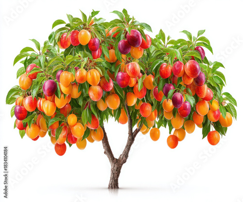 Fruit tree isolated on white