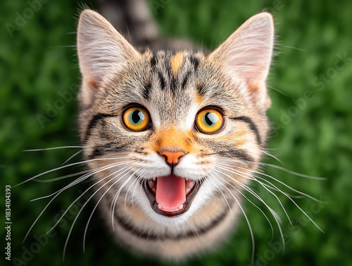 Hungry cat meowing