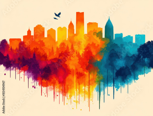 North Carolina state skyline