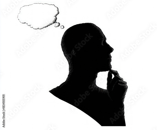 thinking man silhouette , b...