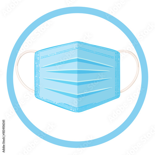 Protective face mask icon, essential for safety and healthcare during pandemic times, ideal for medical and health related designs, safety first message