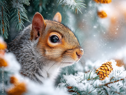 Squirrel in the snow