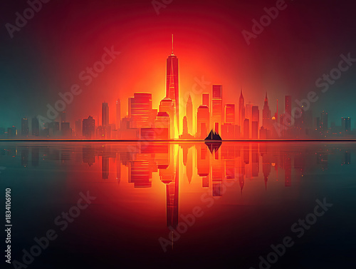 United States city skyline