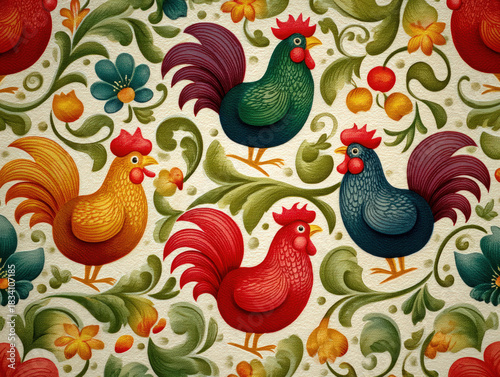 Vintage farm animals print