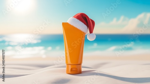 Festive Holiday Sunscreen for Tropical Christmas Celebrations at the Beach