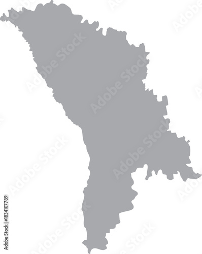 Moldova Map Isolated Silhouette Grey Vector Map Editable