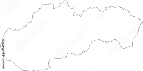 Slovakia Map Isolated Outline Stroke Vector Map Editable