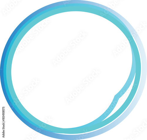 showcases a circular design that utilizes layered lines in various shades of blue. The varying thickness of the lines adds texture and dimension, while the gradient effect created by the different