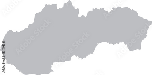 Slovakia Map Isolated Silhouette Grey Vector Map Editable
