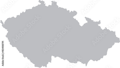 Czech Republic (Czechia) Map Isolated Silhouette Grey Vector Map Editable