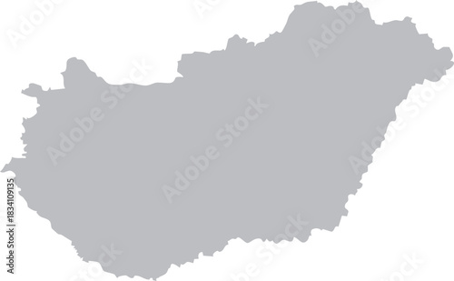 Hungary Map Isolated Silhouette Grey Vector Map Editable