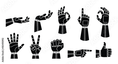 Robot hand gestures collection artificial intelligence technology