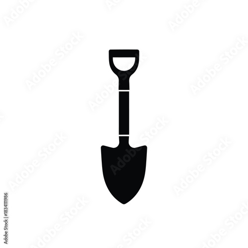 Simple black silhouette of a garden spade tool