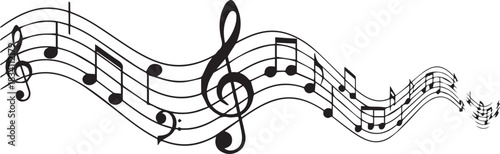 Wavy musical notes on a staff represent the beauty of melody