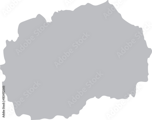 North Macedonia Map Isolated Silhouette Grey Vector Map Editable