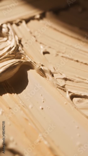 Spreading Neutral Color Cream Foundation, Macro Shot