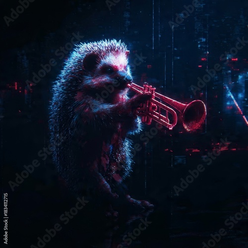 Anthropomorphic hedgehog pl...
