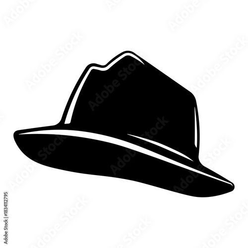 black silhouette of hat without background