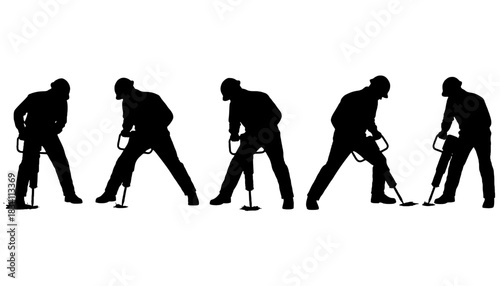 Jackhammer Construction Worker Silhouette