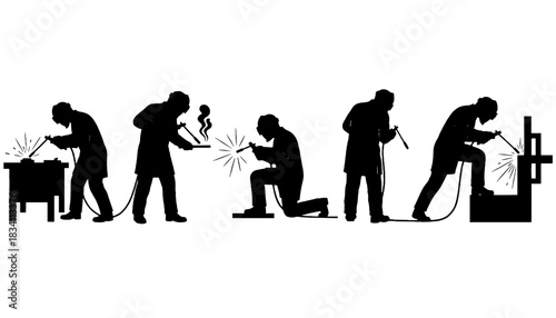 Welder Worker Silhouette Icon