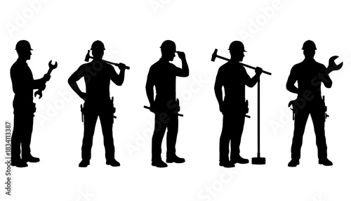 Builder Man Icon Silhouette