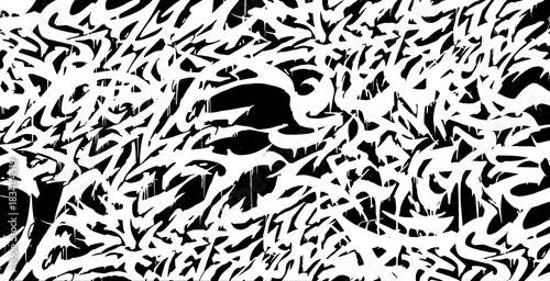 Vector pattern illustration of an abstract graffiti and tags on the wall without background