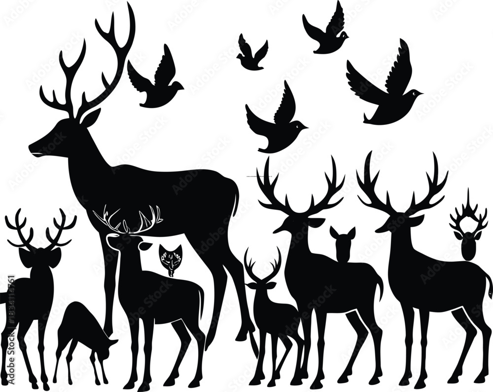 Naklejka premium silhouette of deer