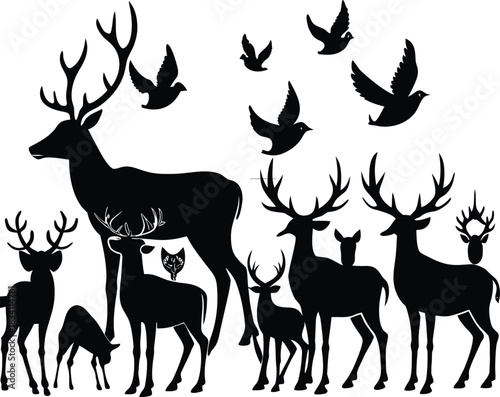 silhouette of deer