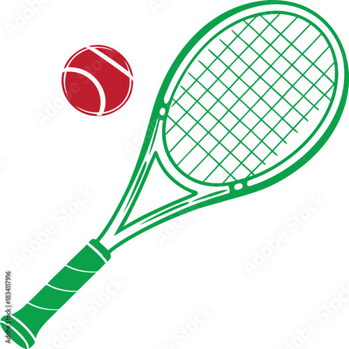 vector tennis racket and ball