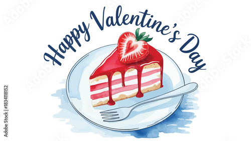 Delicious strawberry cake slice for valentine s day celebration