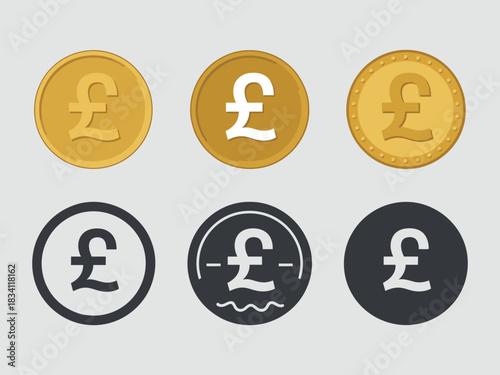 Pound money icon vector with clean white background, suitable for financial services, banking dashboards