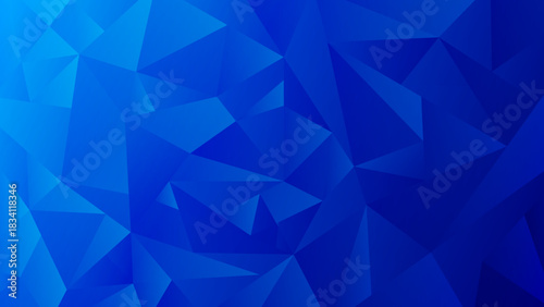 青のジオメトリック抽象背景 立体ポリゴンとグラデーションの背景素材 ベクター