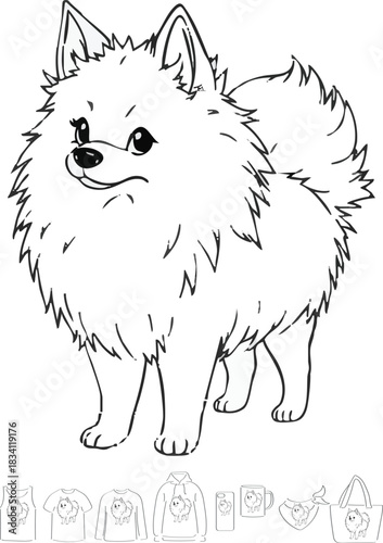 picture, clipart, drawing, illustration, dog, spitz