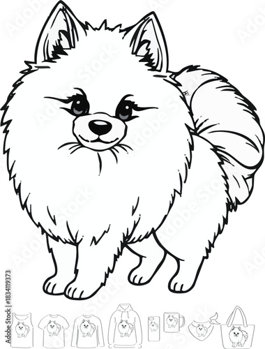 picture, clipart, drawing, illustration, dog, spitz