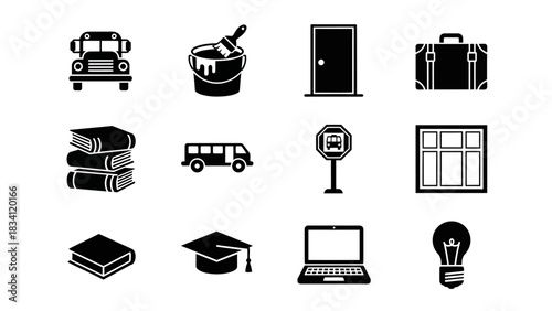 A cheerful yellow school bus with happy, smiling children drives down a suburban street on its way to provide education