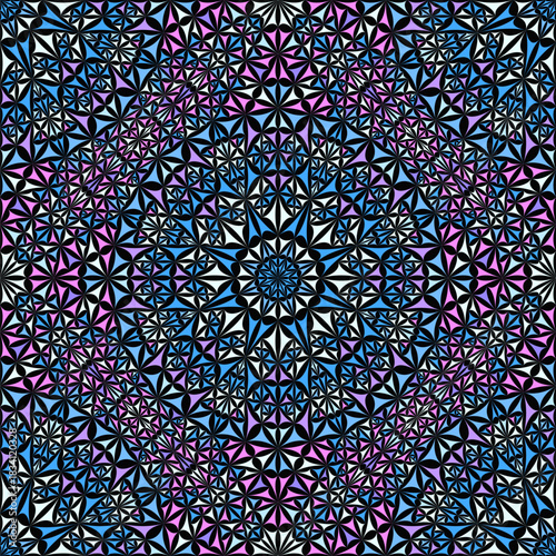 Geometric seamless oriental boho mandala mosaic pattern - bohemian kaleidoscope abstract geometrical vector background