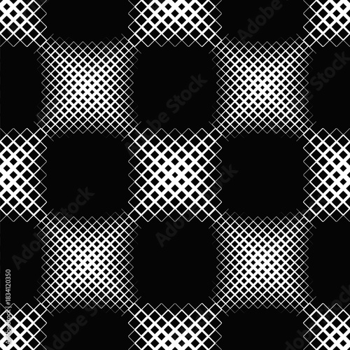 Seamless geometrical diagonal square pattern background design - abstract black and white vector illustration from squares
